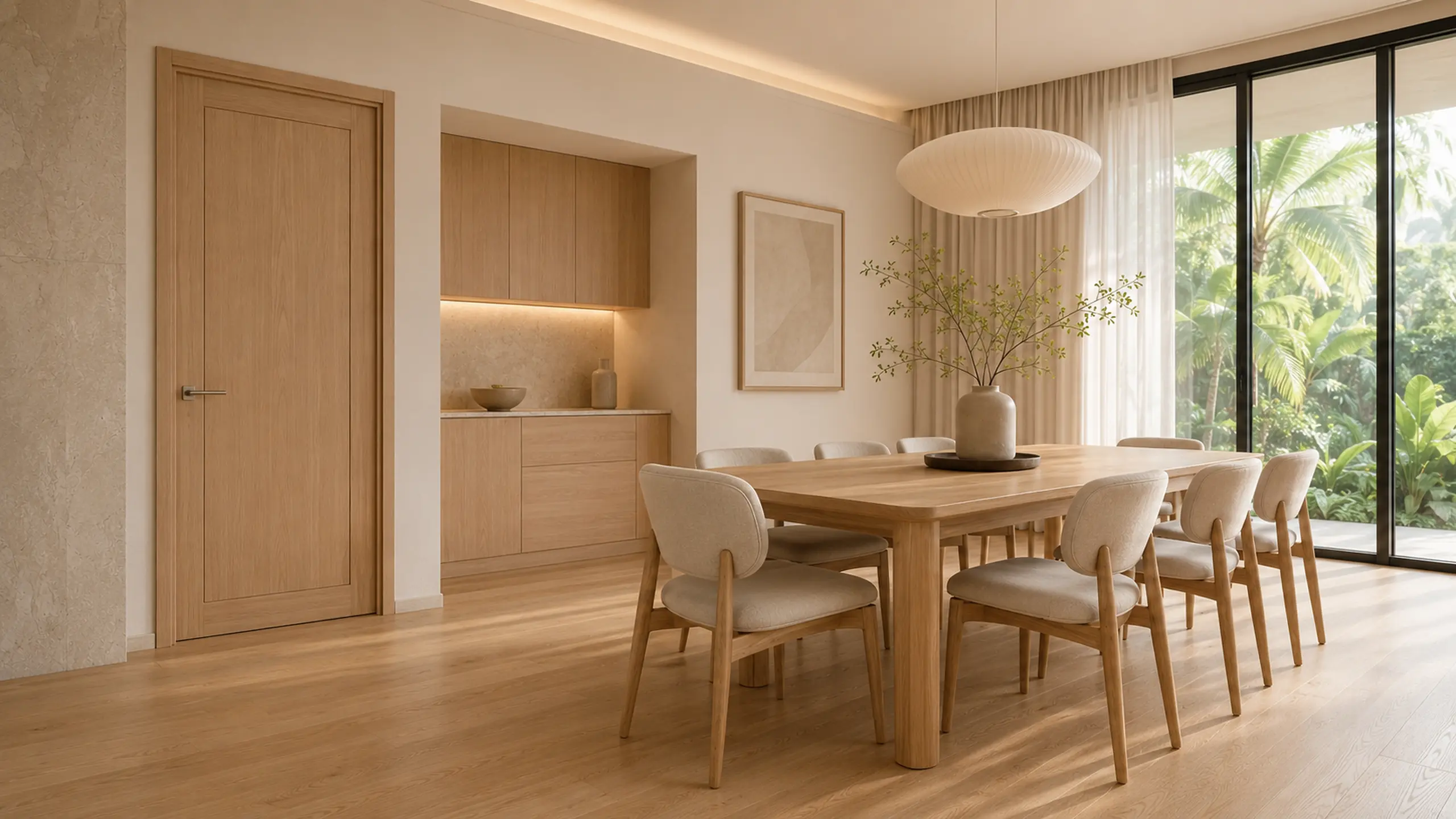 Architectural timber door setting
