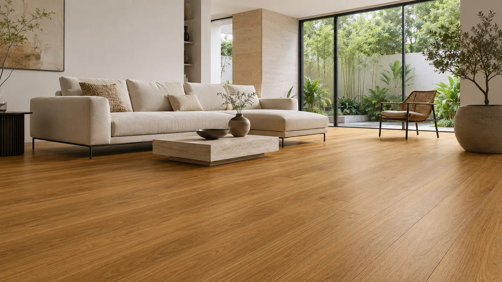 Laos Teak timber flooring in a contemporary interior